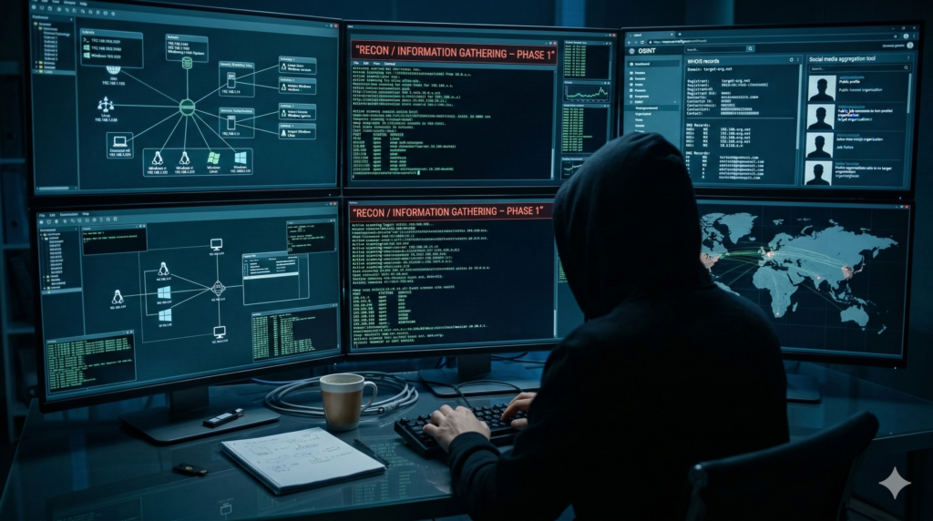 Zber informácií (recon) - 1. fáza kyber útoku