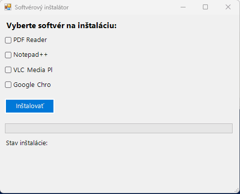 Prispôsobený inštalátor aplikácií