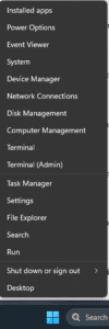windows menu