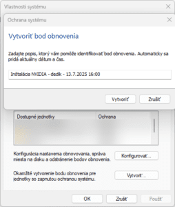 Body obnovenia vo Windows : Tvoja tajná záchrana pred BSOD a nefunkčným zariadením Názov bodu obnovenia
