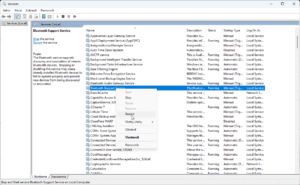 reštart windows služby bluetooth