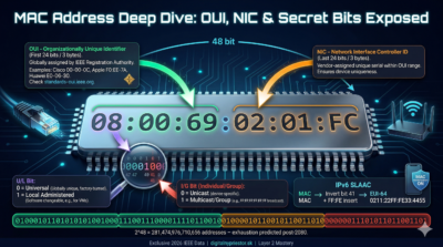 MAC adresa od A po Z: Ultimátny sprievodca (OUI a bezpečnosť) Mac adresa - infografika