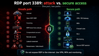 Tichá hrozba: Ako RDP port 3389 otvára dvere hackerom English - RDP port workflow